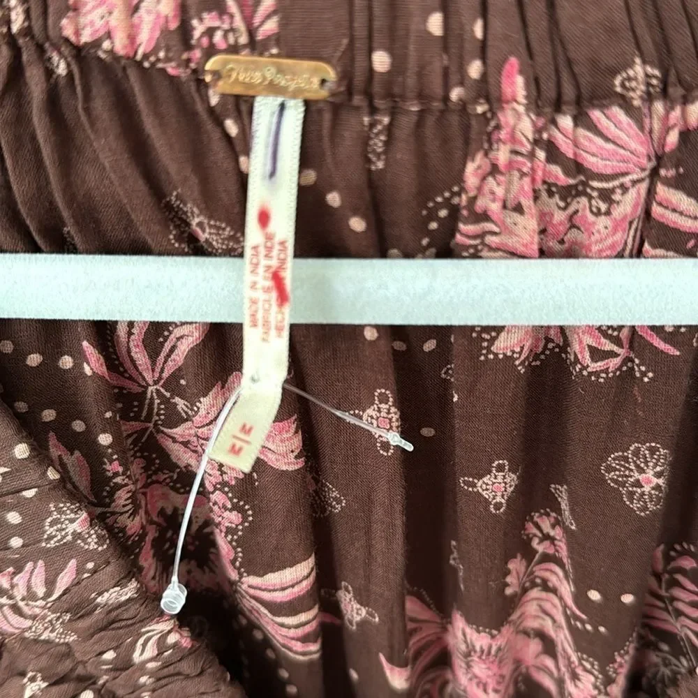 Free People Golden Hour Maxi Dress Color: Pink Chocolate Combo